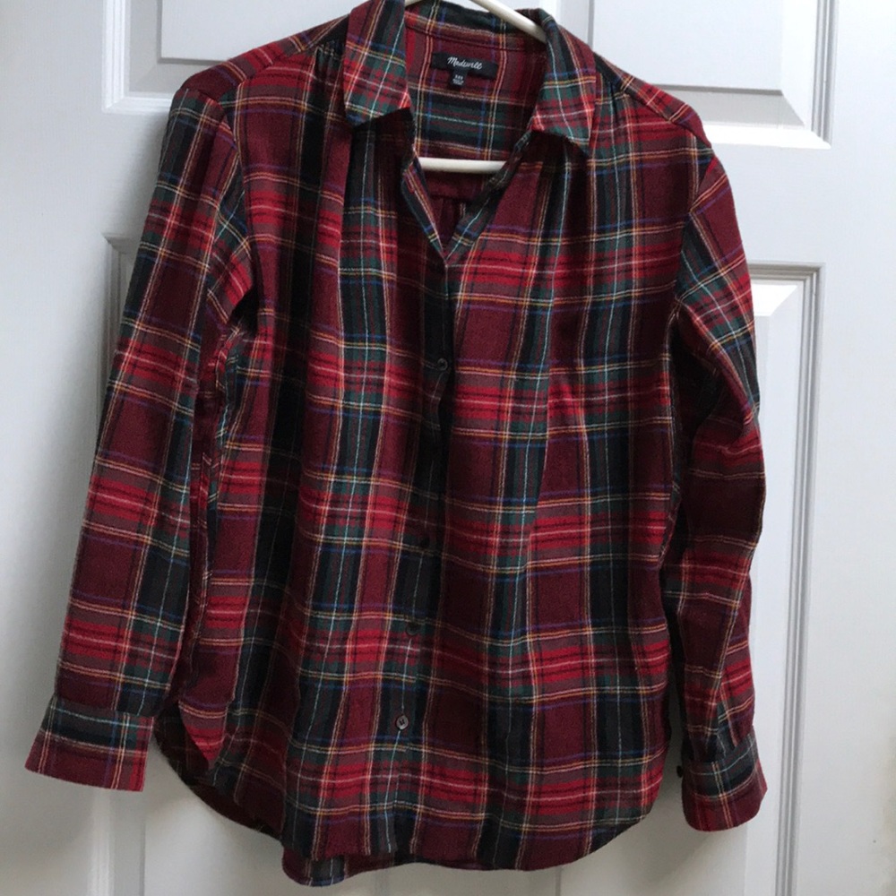 Madewell light flannel plaid shirt